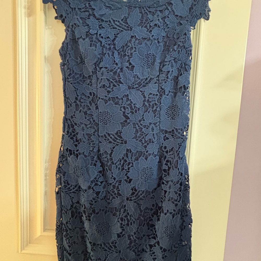 Elegant Navy Lace Dress
